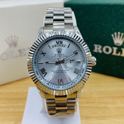 Rolex Day-Date Fluted Bezel Sky Blue Dial