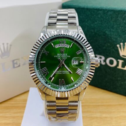 Rolex Day-Date Fluted Bezel Green Dial